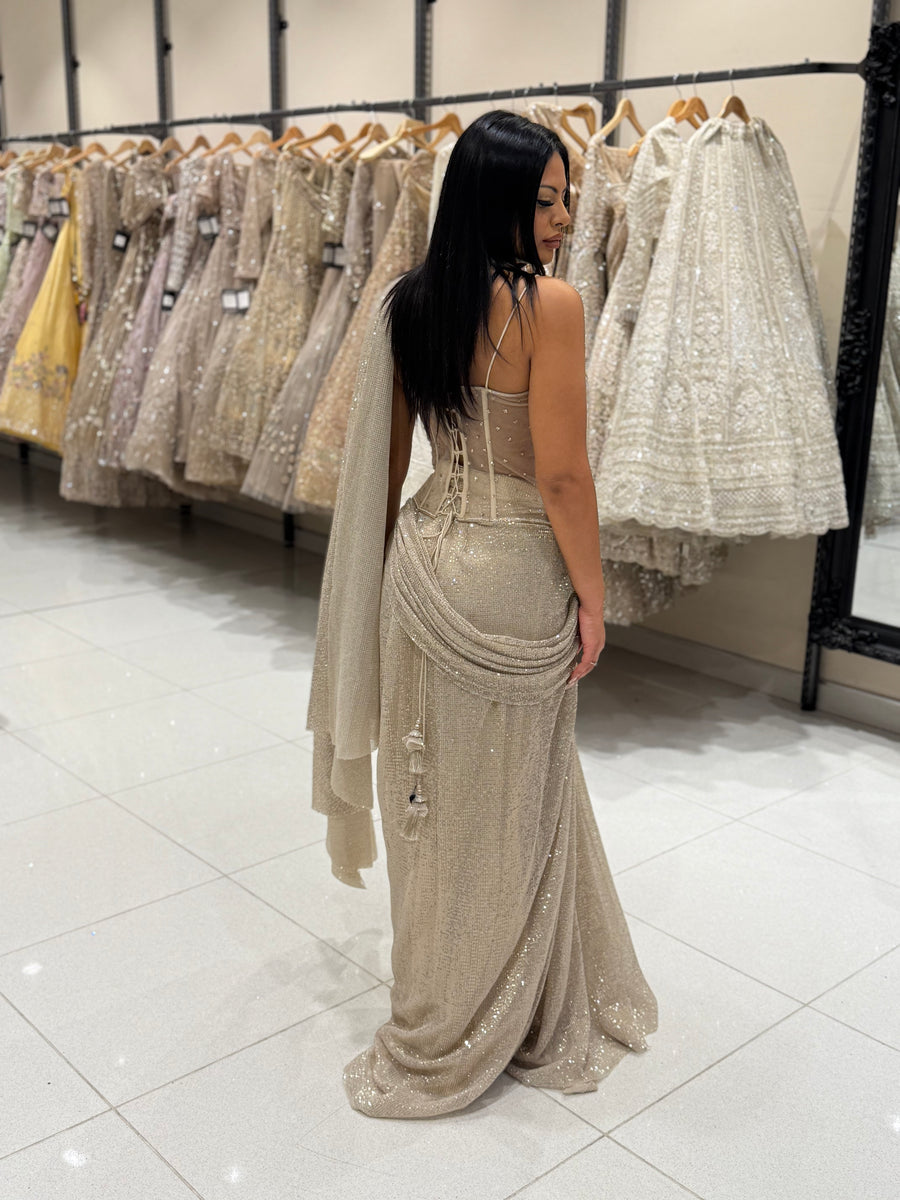 Gold Drape Saree