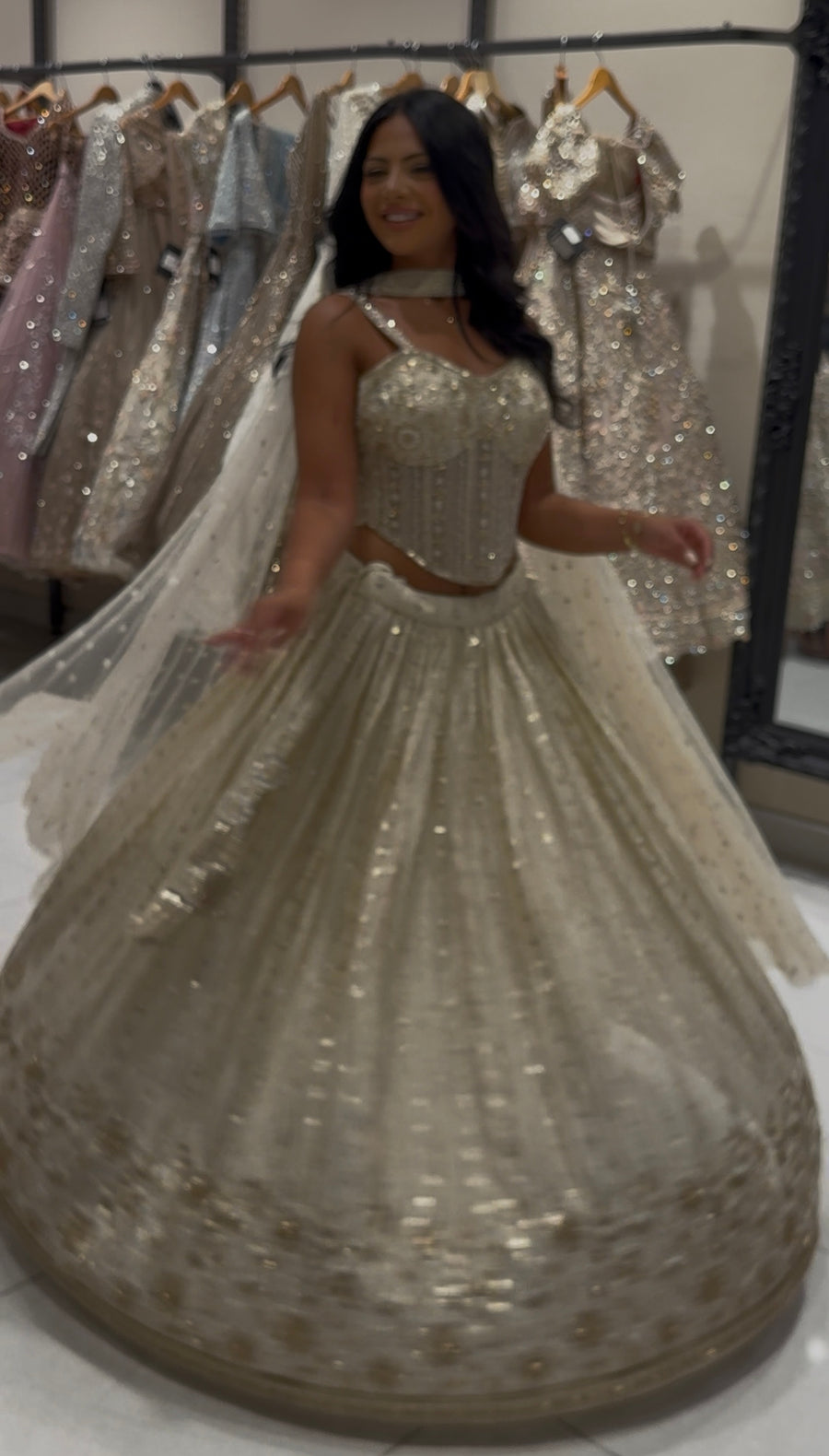 Pearlwork Corset Lehenga