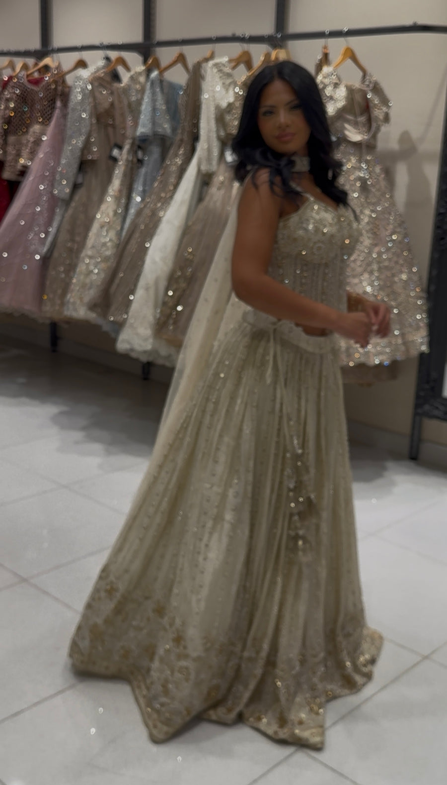 Pearlwork Corset Lehenga