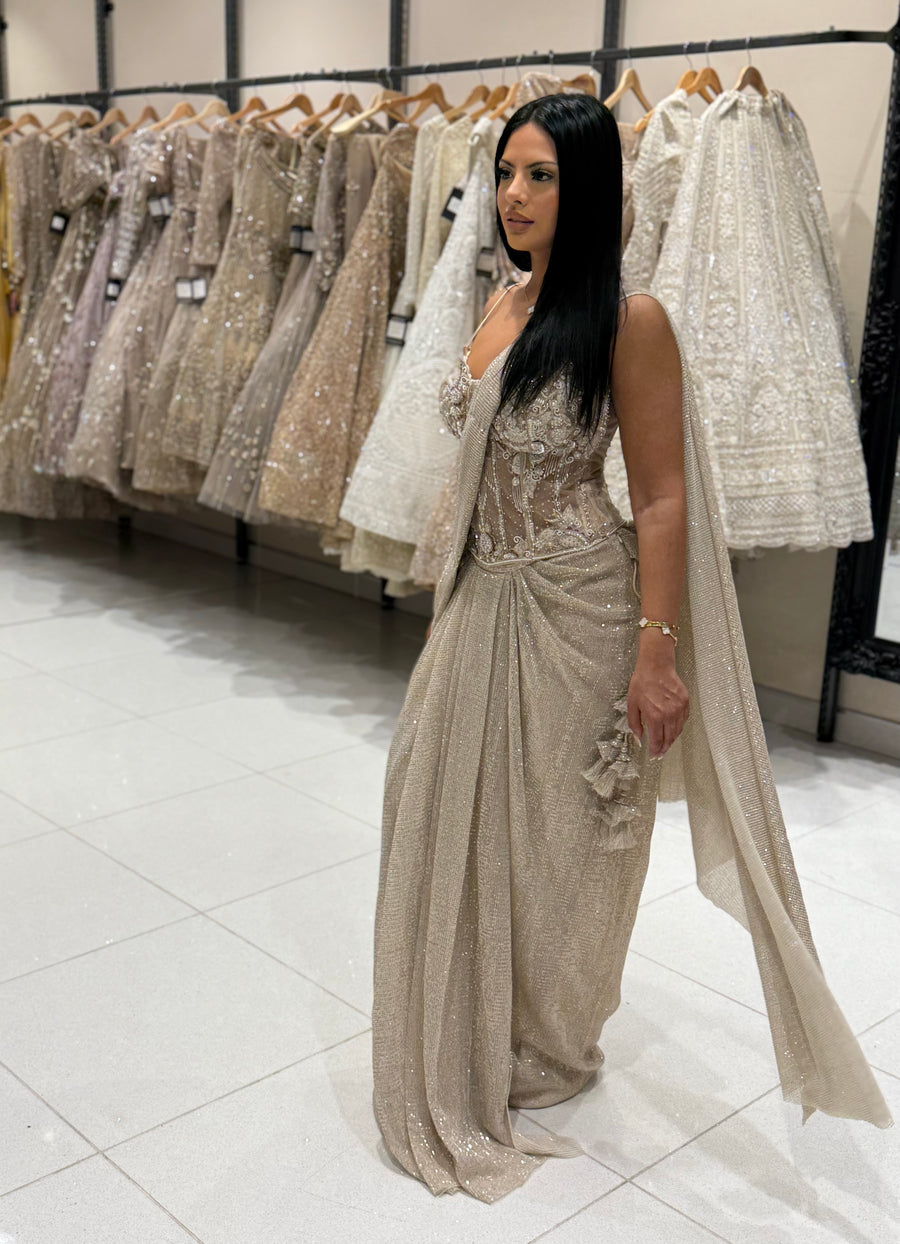 Gold Drape Saree
