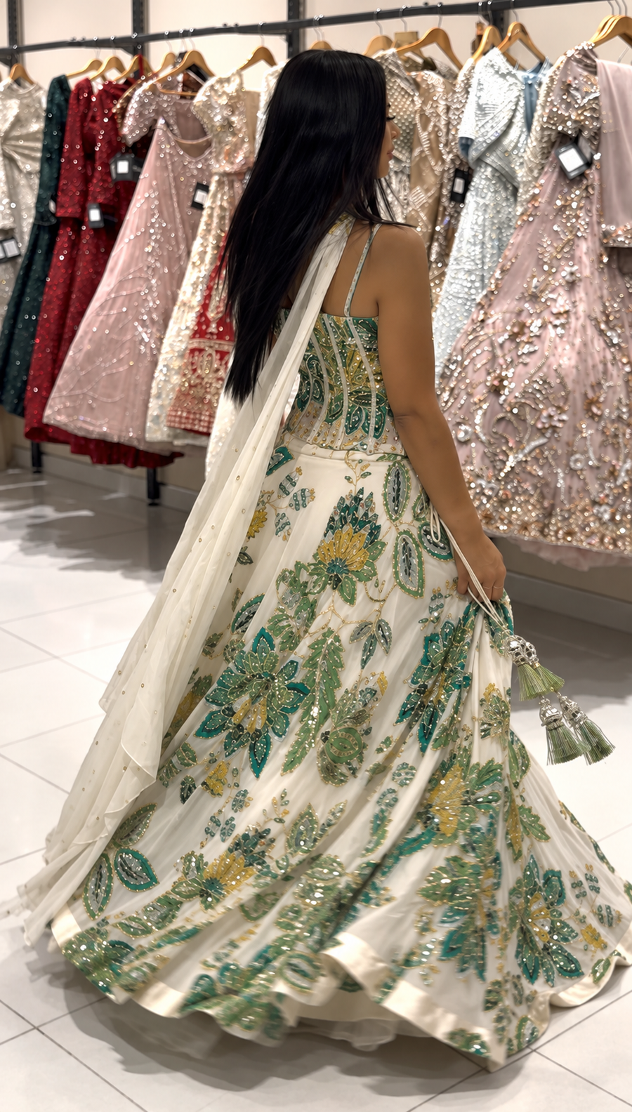 Ivory Floral Lehenga