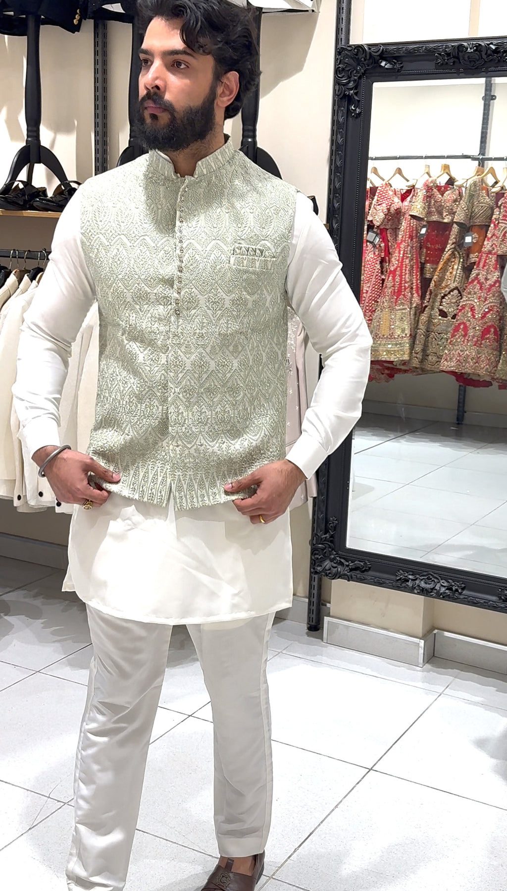 Mint Threadwork Waistcoat