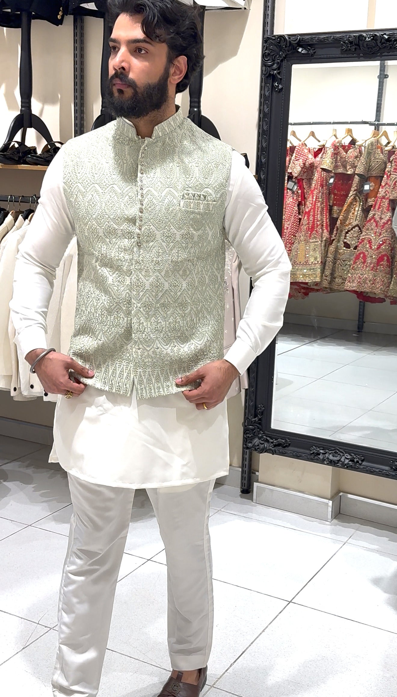 Mint Threadwork Waistcoat