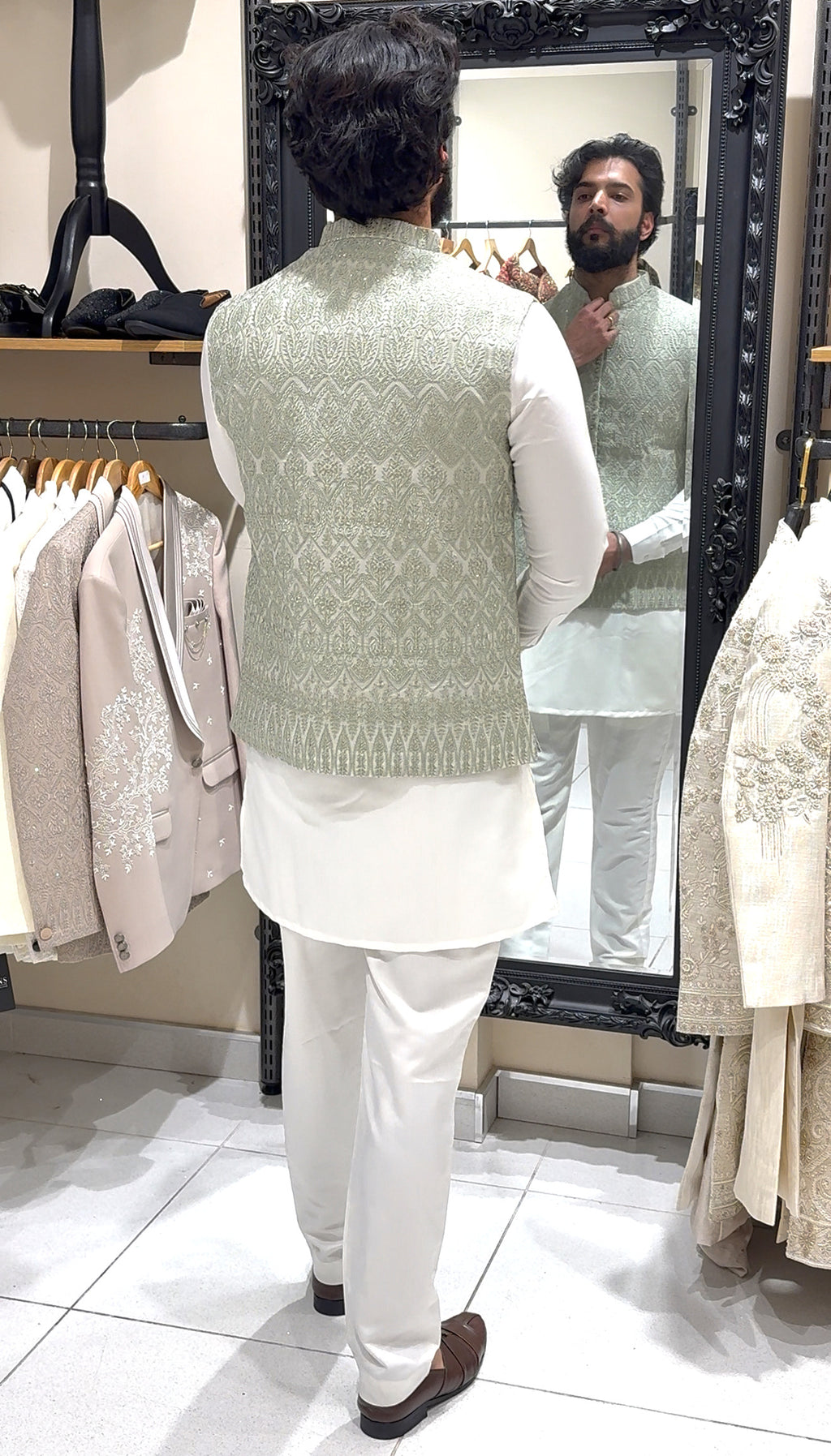 Mint Threadwork Waistcoat
