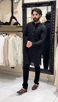 Black Threadwork Kurta Set