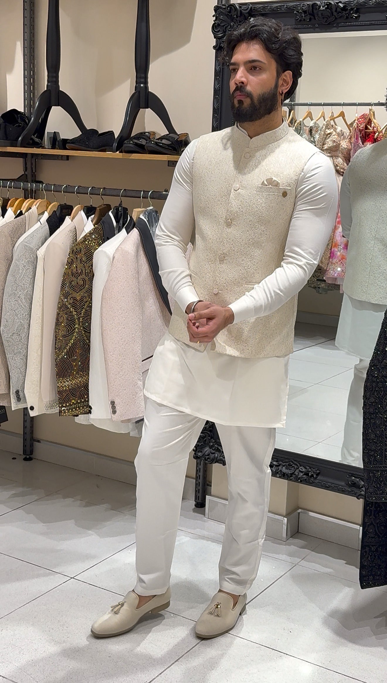 Cream Georgette Waistcoat