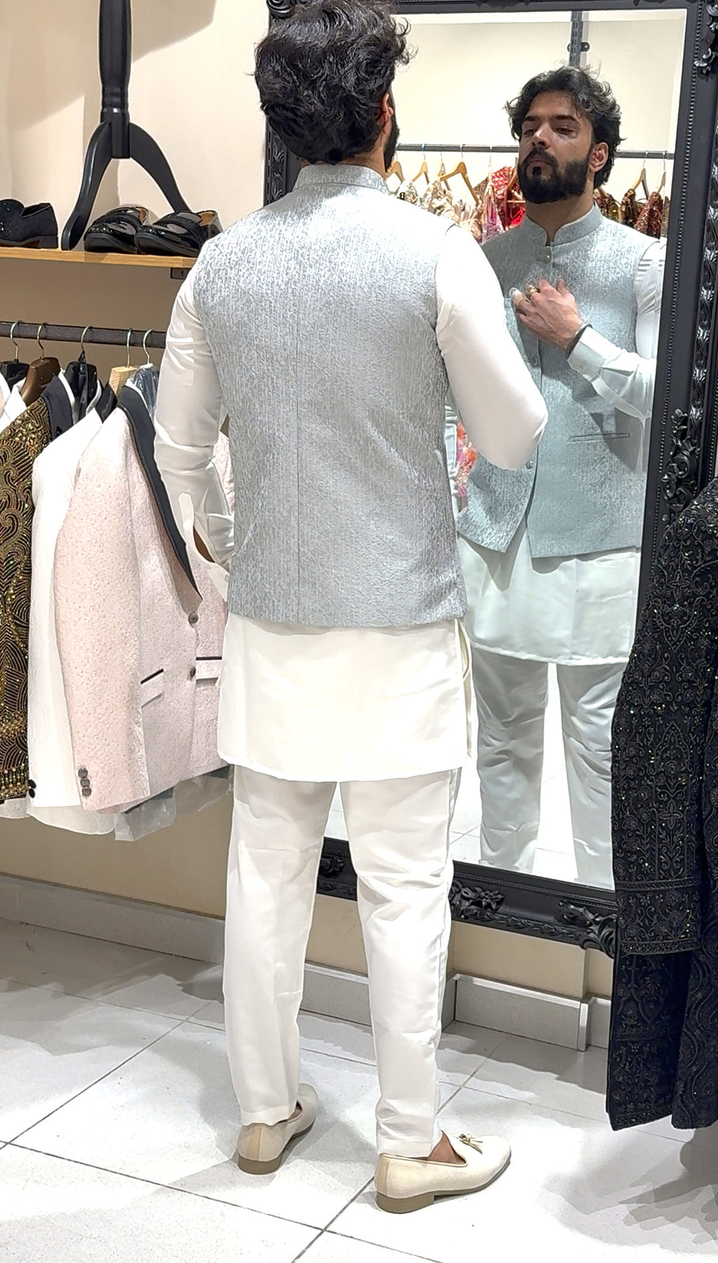 Icy Blue Georgette Waistcoat